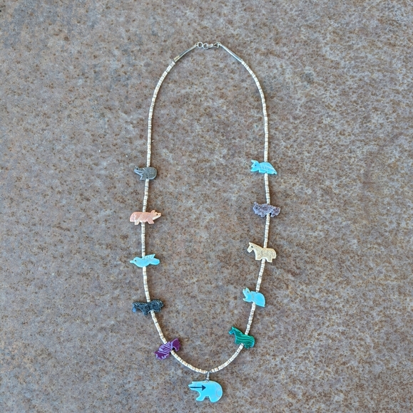 Native American Indian Fetish bear animal necklace - Picture 3 of 6